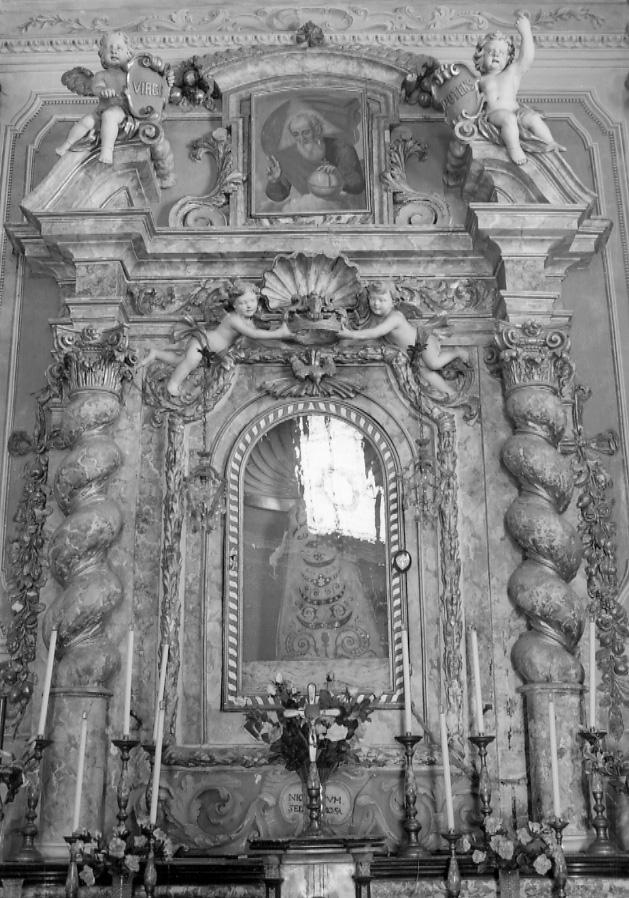 motivi decorativi vegetali con cherubini (mostra d'altare, opera isolata) - bottega luganese (seconda metà sec. XVII)