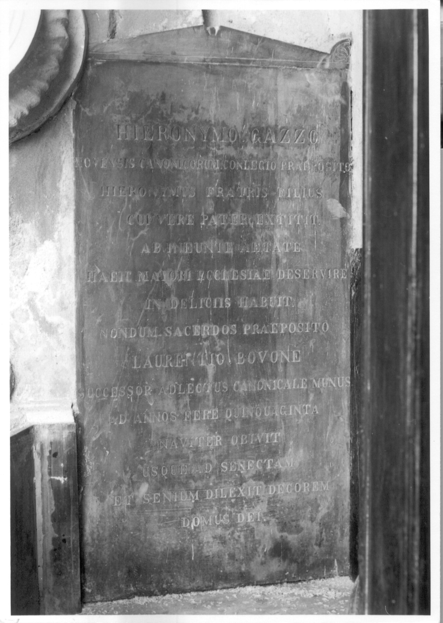 lapide commemorativa, opera isolata - ambito novese (prima metà sec. XIX)