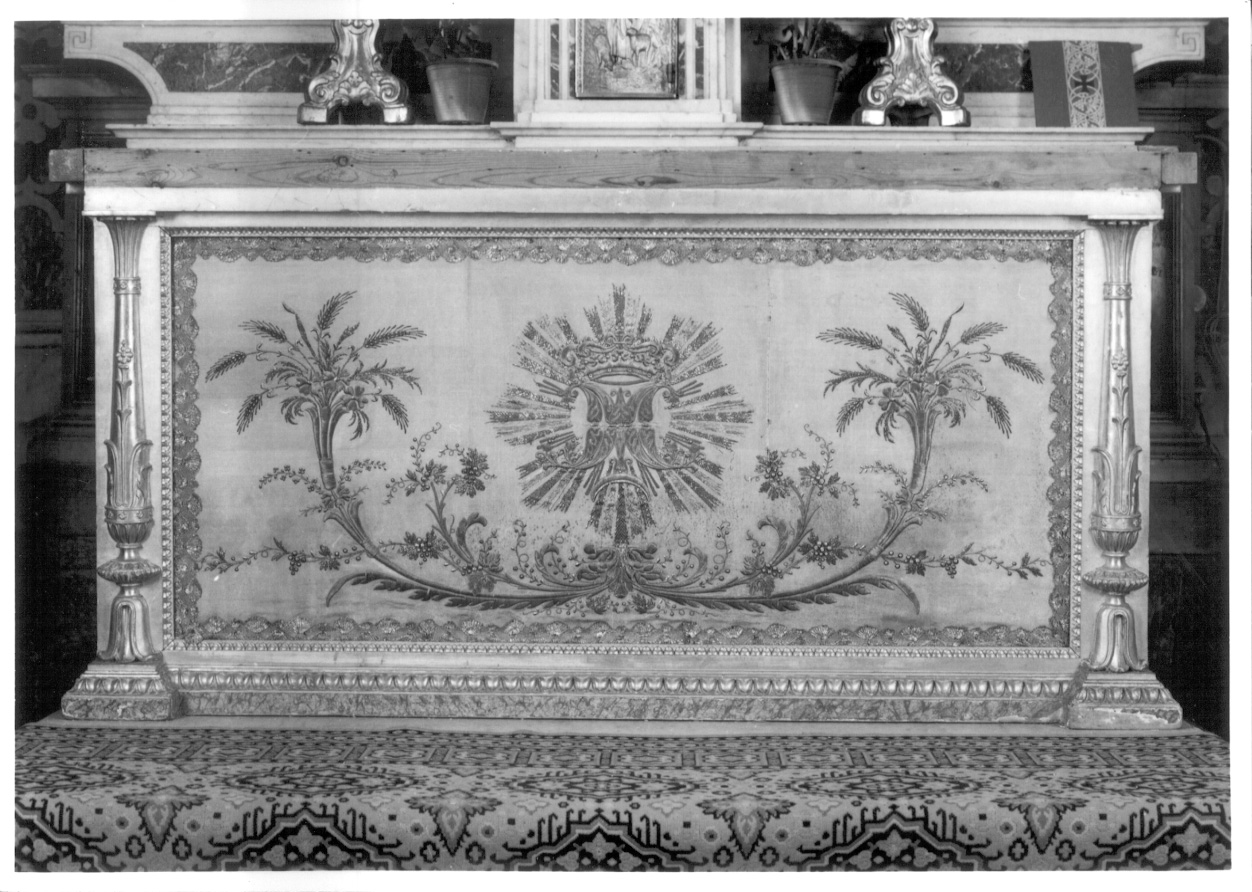 monogramma mariano (paliotto, opera isolata) - ambito piemontese (seconda metà sec. XIX)