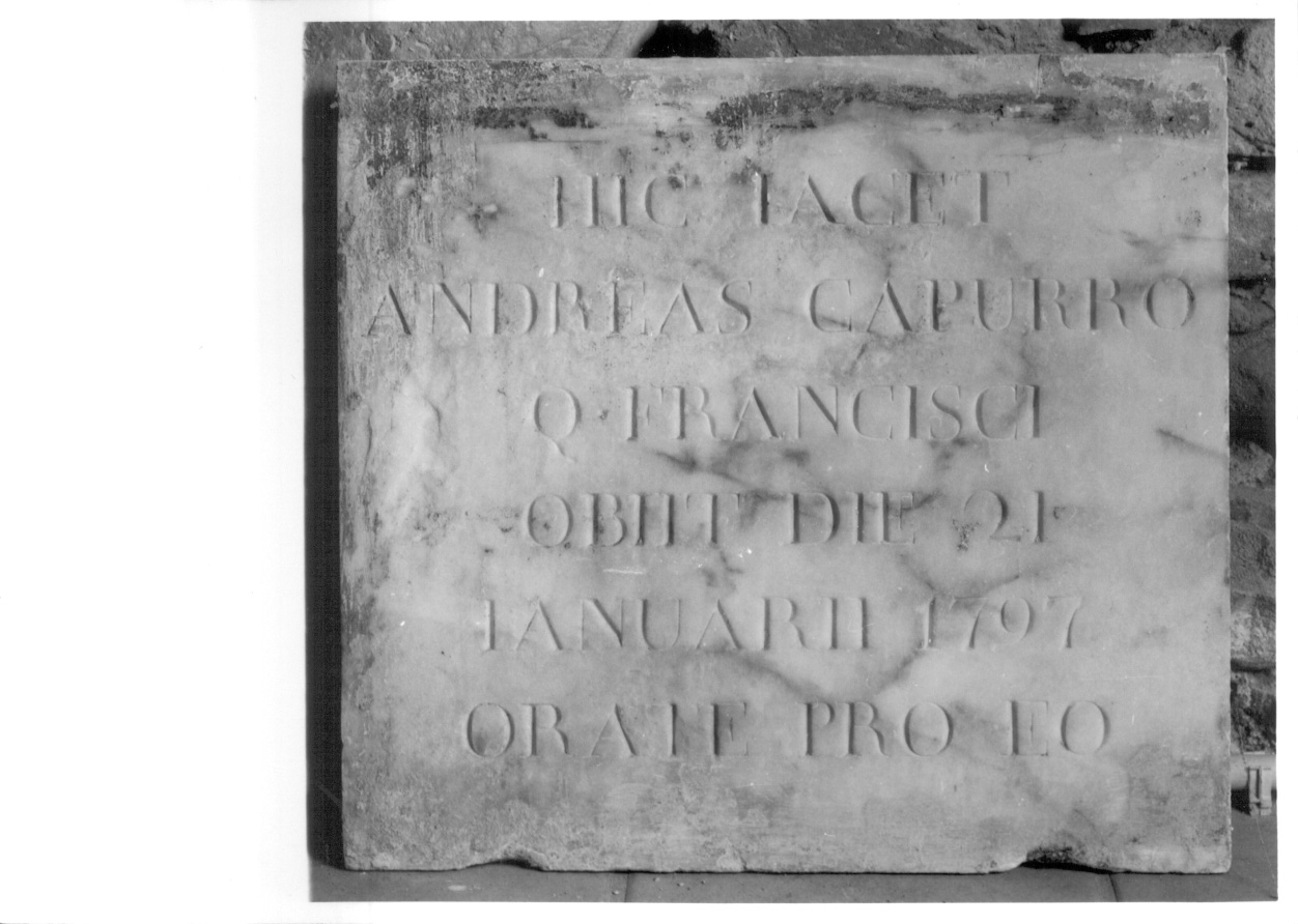 lapide tombale, opera isolata - ambito novese (fine sec. XVIII)