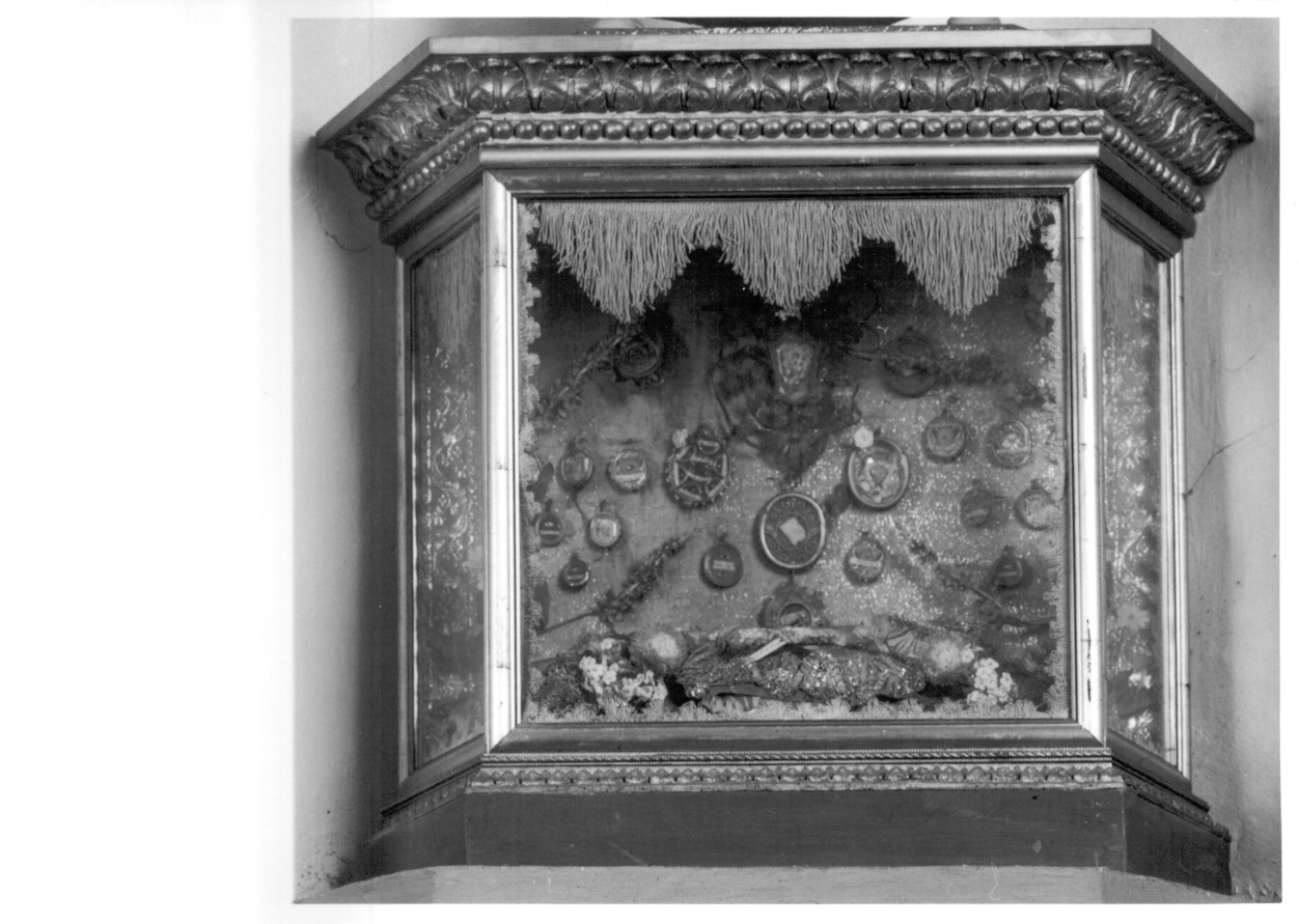 reliquiario a teca - a cassetta, serie - ambito piemontese (prima metà, seconda metà sec. XVIII, sec. XX)