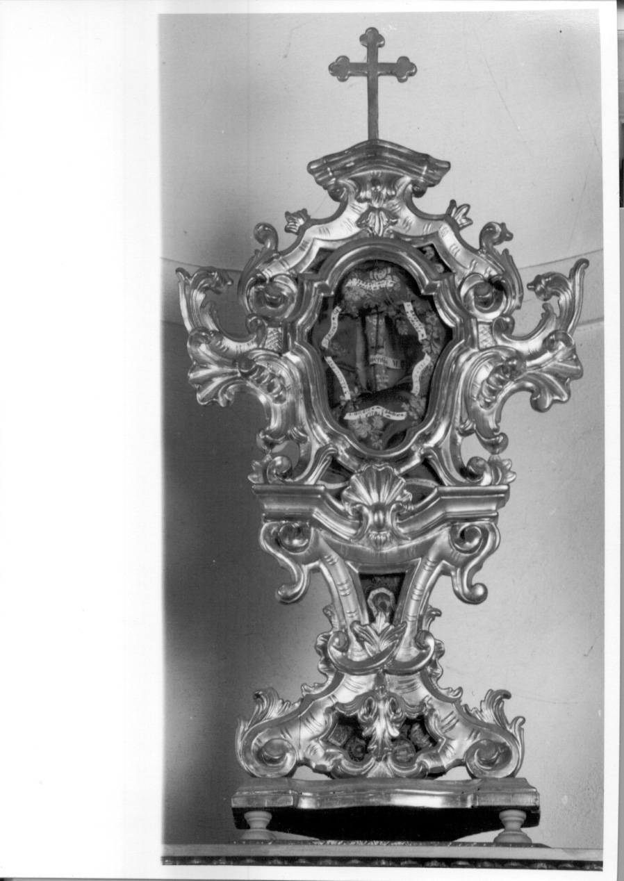 reliquiario - a ostensorio, serie - ambito piemontese (prima metà sec. XVIII)