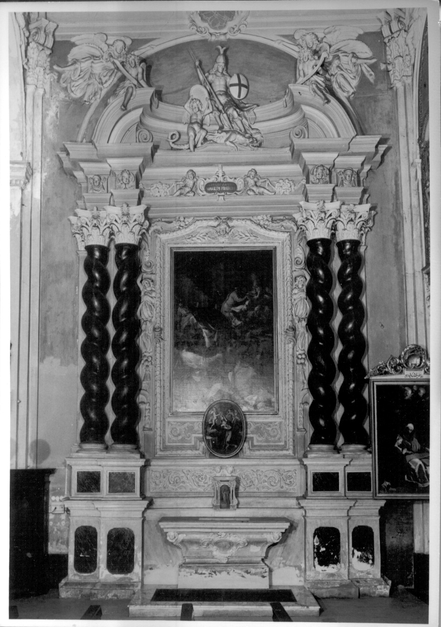 San Michele Arcangelo combatte il drago (altare, insieme) - ambito piemontese (ultimo quarto sec. XVII)