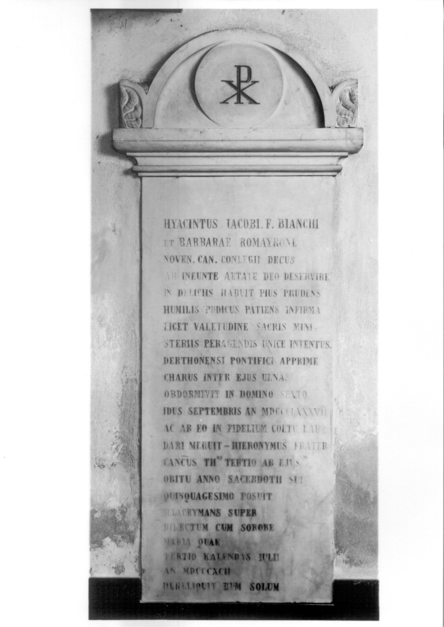 lapide tombale, opera isolata - ambito piemontese (fine sec. XIX)