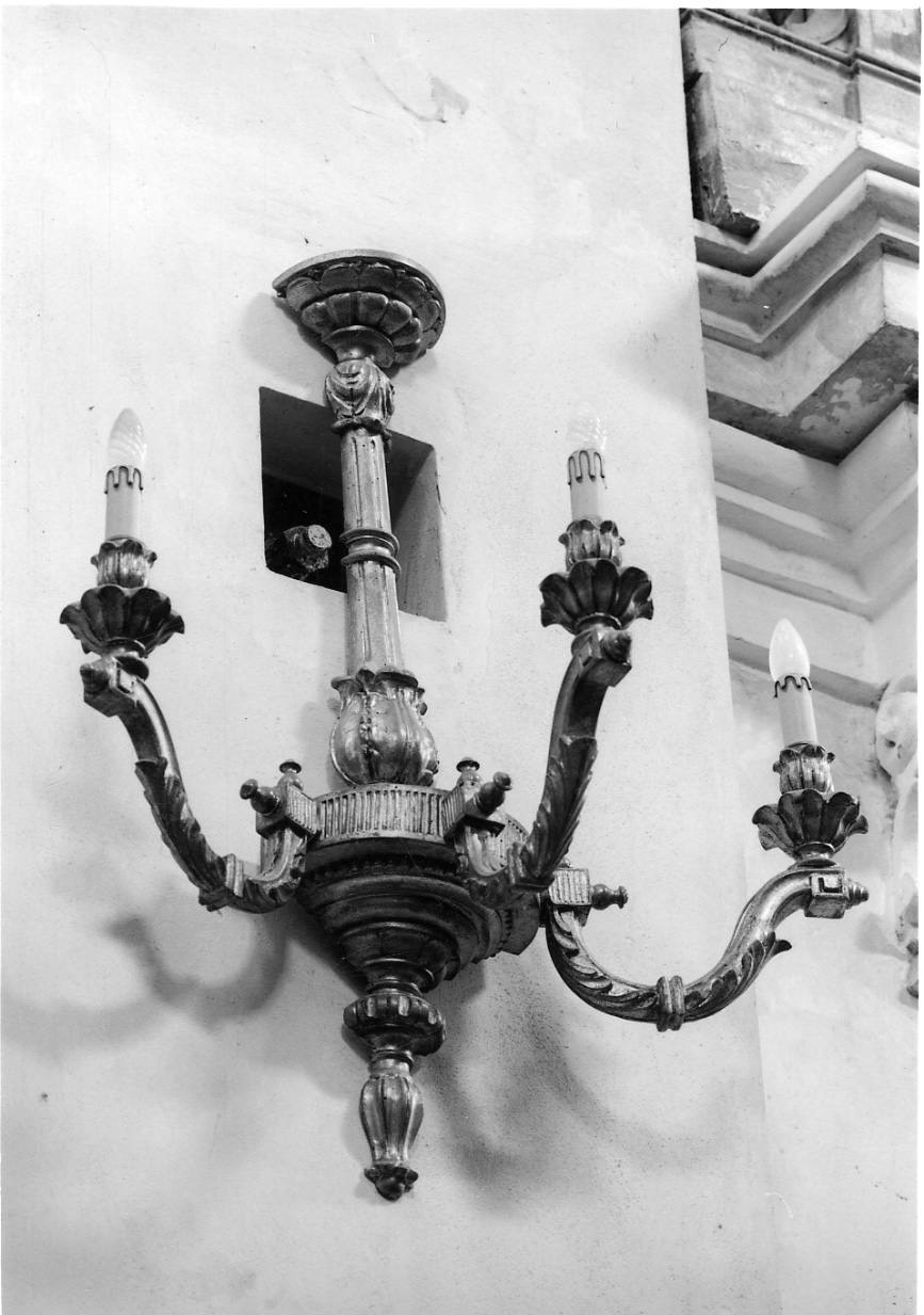 candeliere da parete, serie - ambito piemontese (fine/inizio secc. XVIII/ XIX)