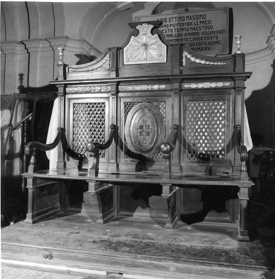 sedile per concelebrazione, opera isolata - ambito piemontese (ultimo quarto sec. XVIII)