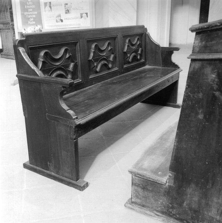 banco da chiesa, opera isolata - ambito piemontese (seconda metà sec. XVIII)