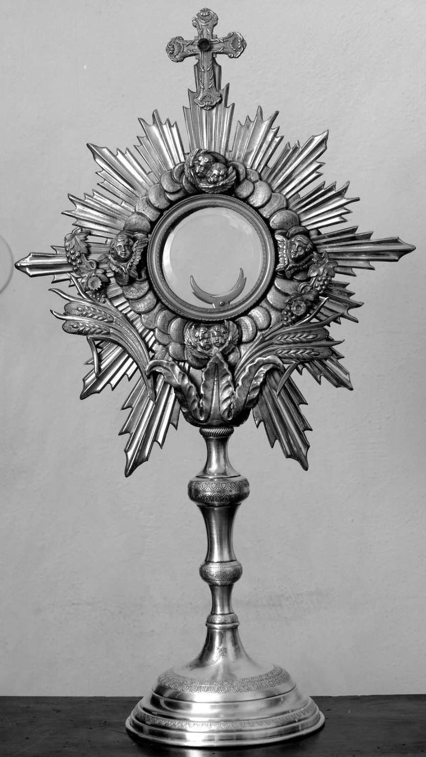 ostensorio - a raggiera, opera isolata - ambito piemontese (seconda metà sec. XIX)