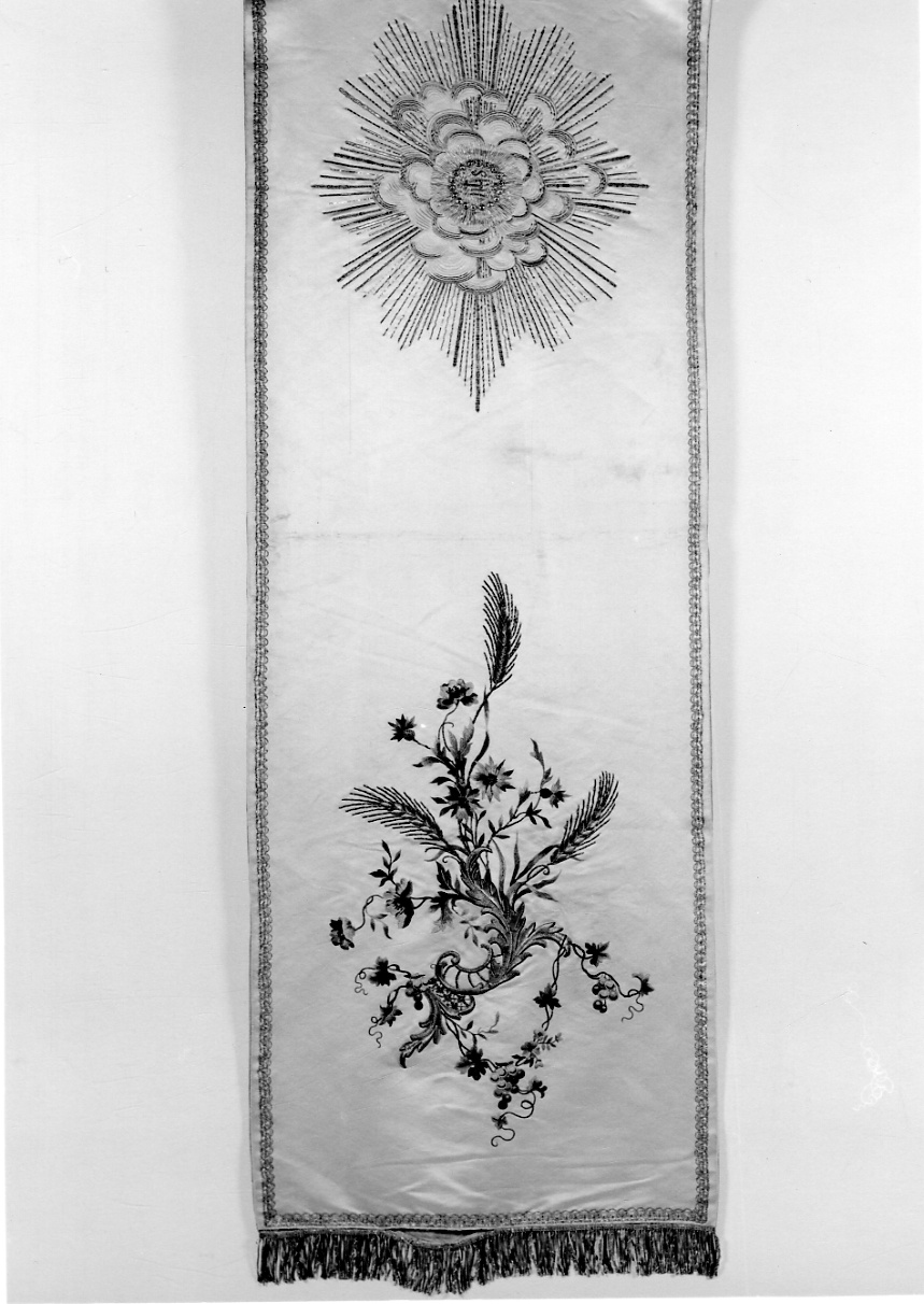 monogramma cristologico (velo omerale, opera isolata) - manifattura italiana (primo quarto sec. XX)