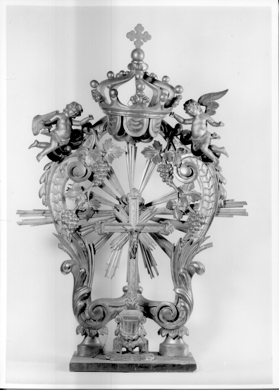 simboli eucaristici (tronetto per esposizione eucaristica, opera isolata) - ambito piemontese (seconda metà sec. XIX)