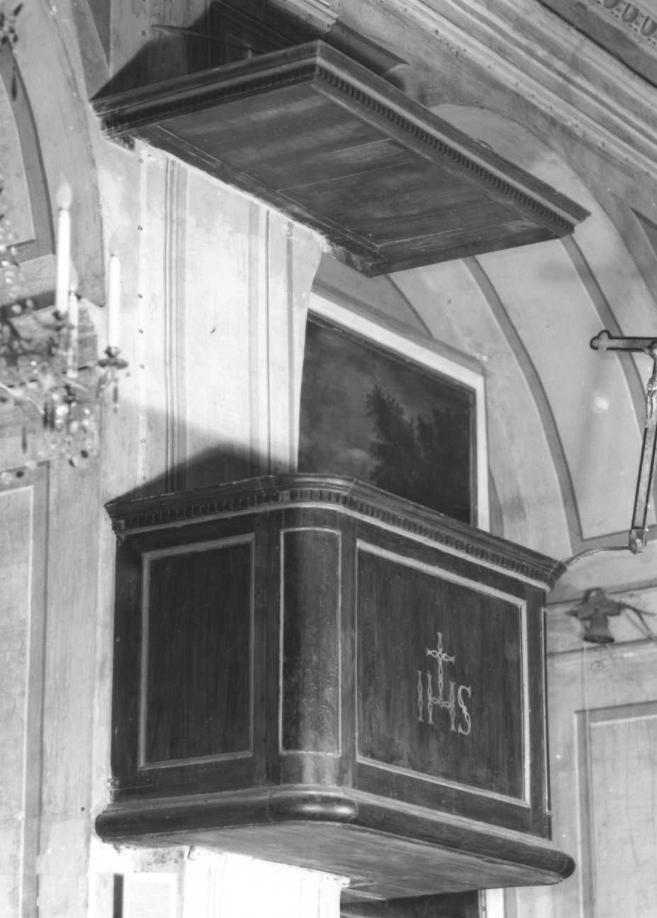 emblema bernardiniano (pulpito, opera isolata) - ambito piemontese (fine sec. XVIII)