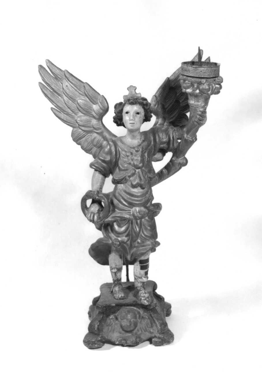 angelo reggicandelabro (candelabro, serie) - ambito piemontese (seconda metà sec. XVII)