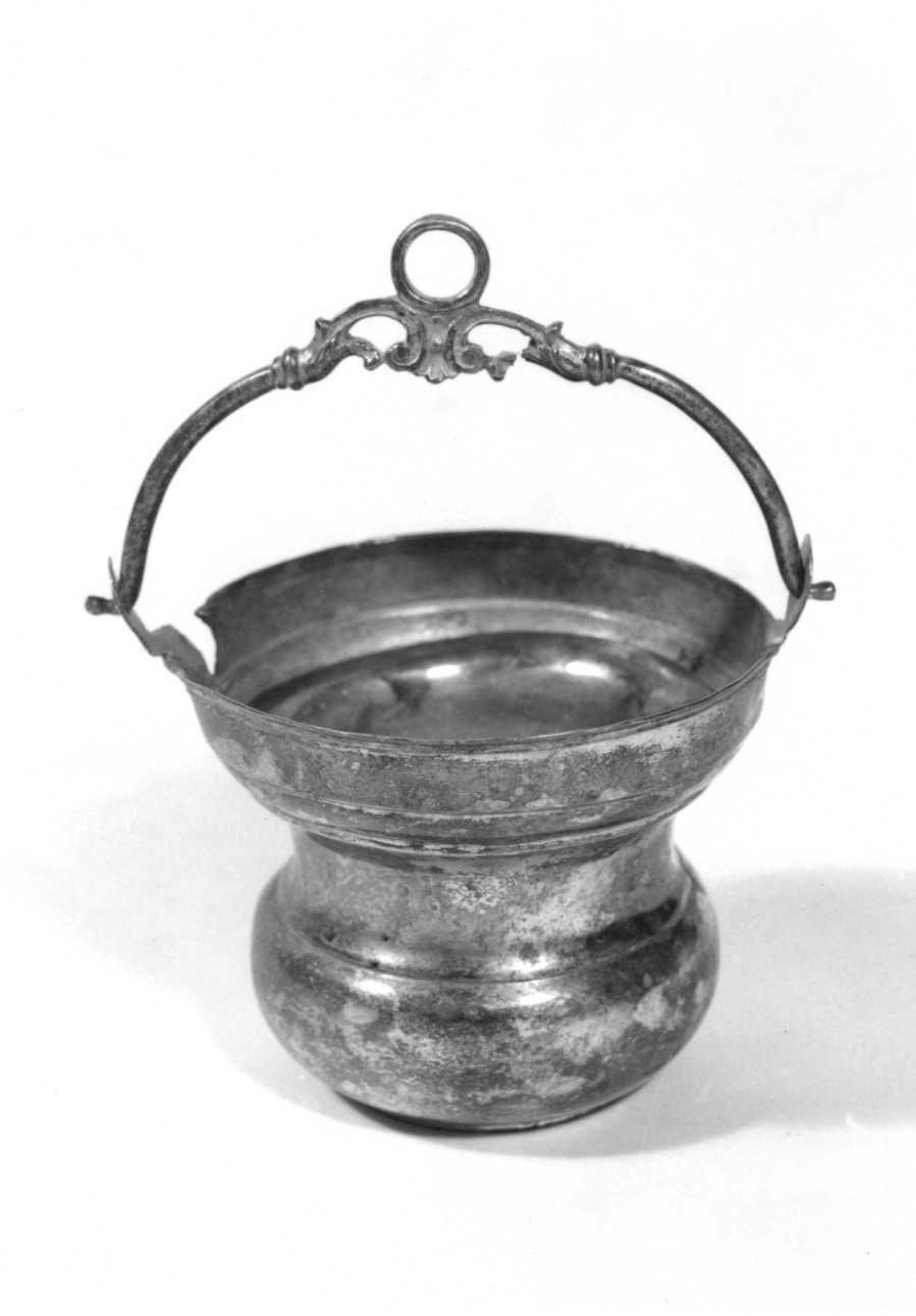 secchiello per l'acqua benedetta, opera isolata - produzione piemontese (sec. XVIII)