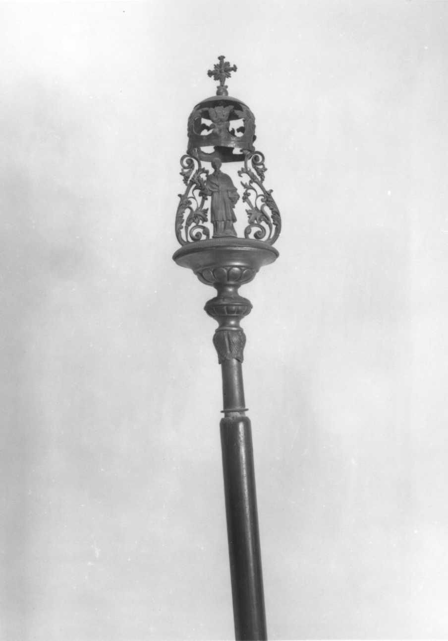 San Carlo Borromeo (mazza processionale, opera isolata) - produzione piemontese (ultimo quarto sec. XIX)