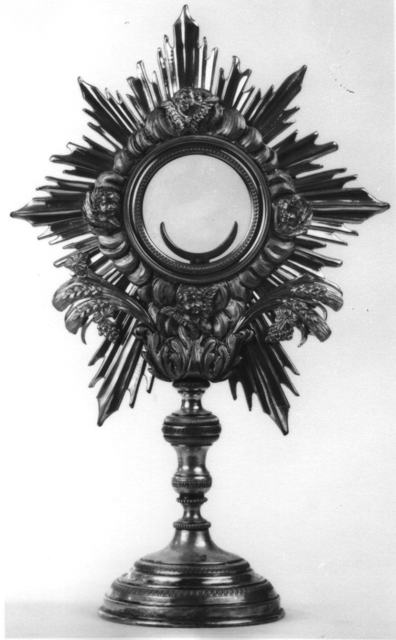 simboli eucaristici (ostensorio - a raggiera, opera isolata) - bottega piemontese (ultimo quarto sec. XIX)