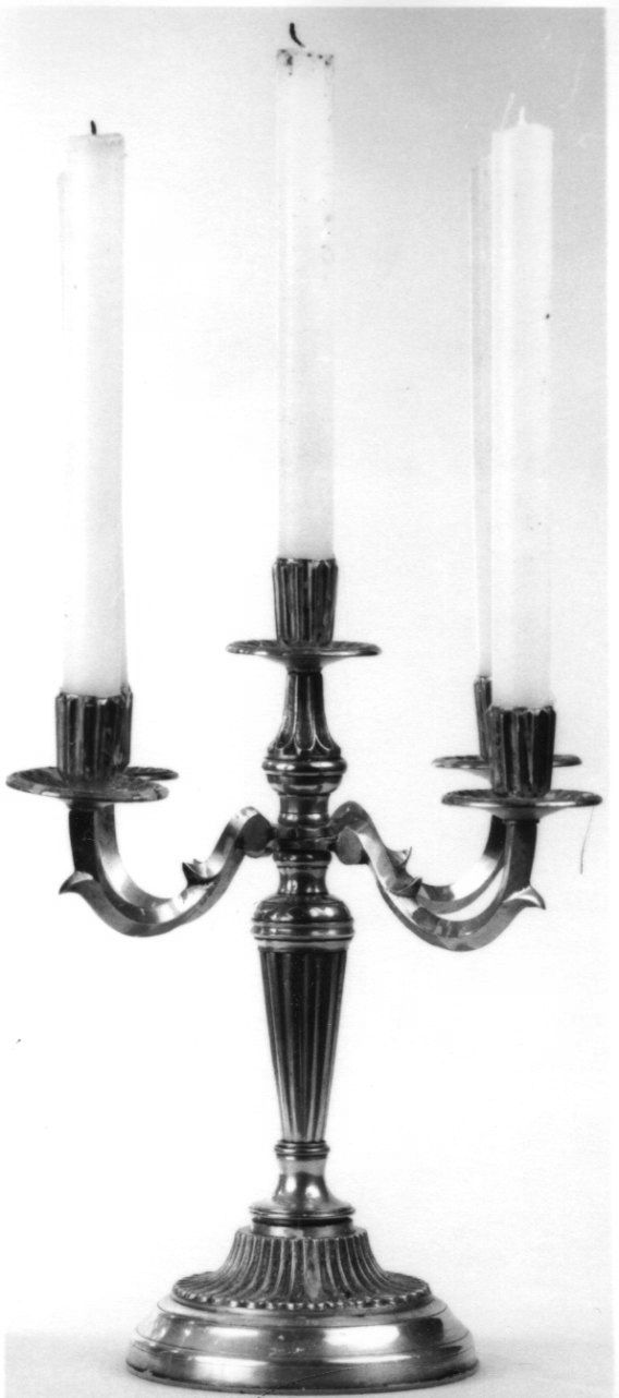 candelabro, serie - bottega piemontese (primo quarto sec. XX)