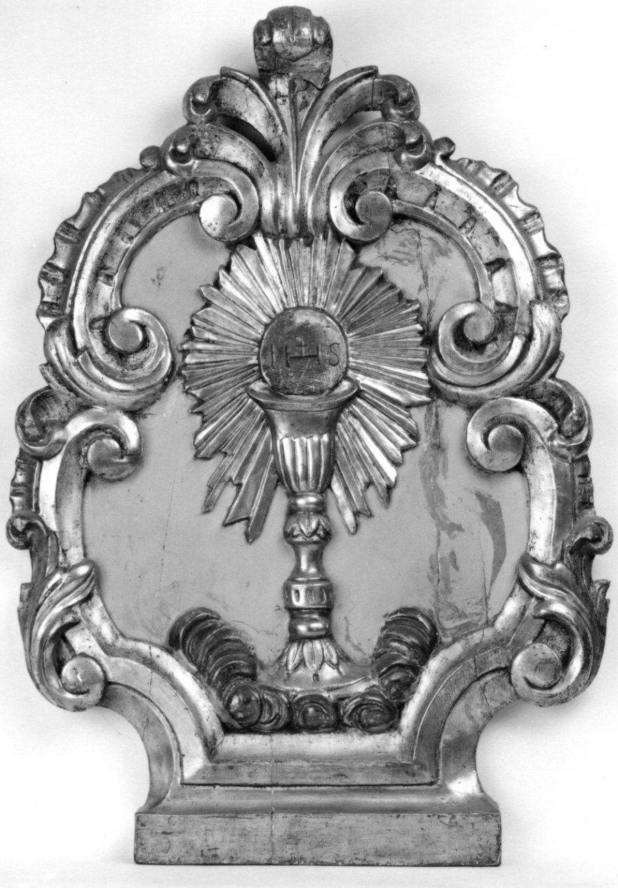 monogramma cristologico (tronetto per esposizione eucaristica, opera isolata) - bottega piemontese (prima metà sec. XIX)