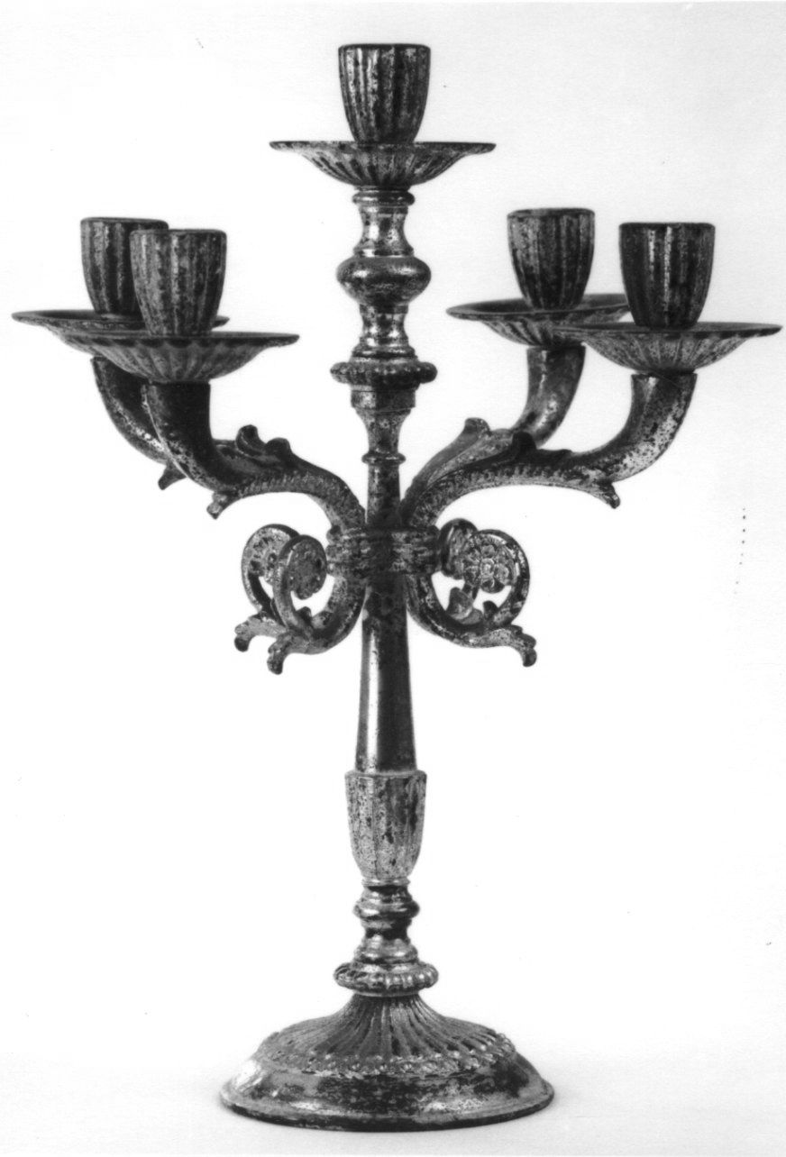 candelabro, opera isolata - bottega piemontese (seconda metà sec. XIX)