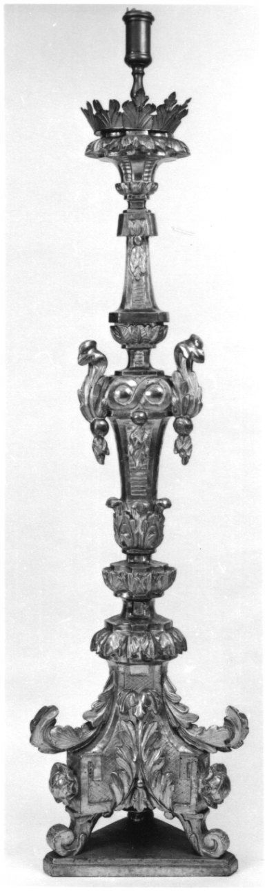 candeliere d'altare, serie - bottega piemontese (seconda metà sec. XVIII)