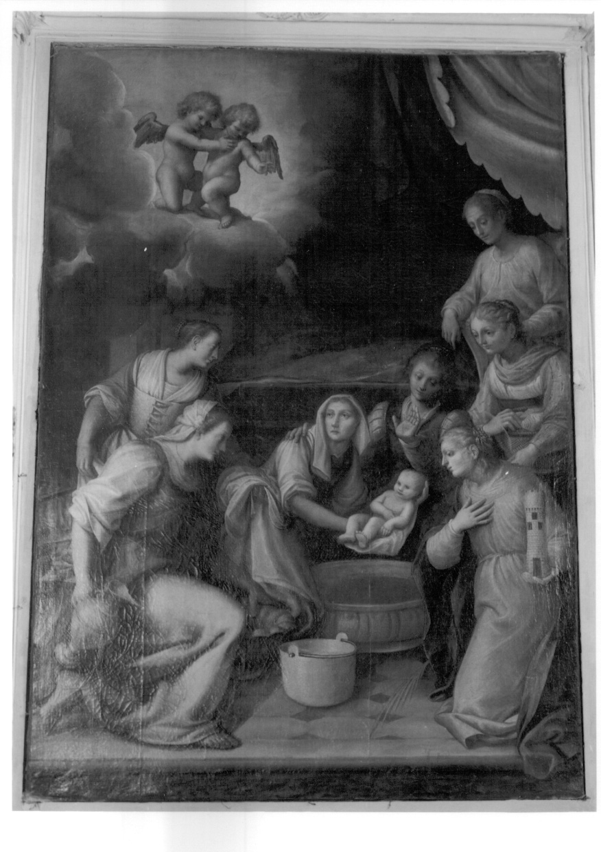 nascita di Maria Vergine (dipinto, opera isolata) di Caccia Guglielmo detto Moncalvo (cerchia) (prima metà sec. XVII)