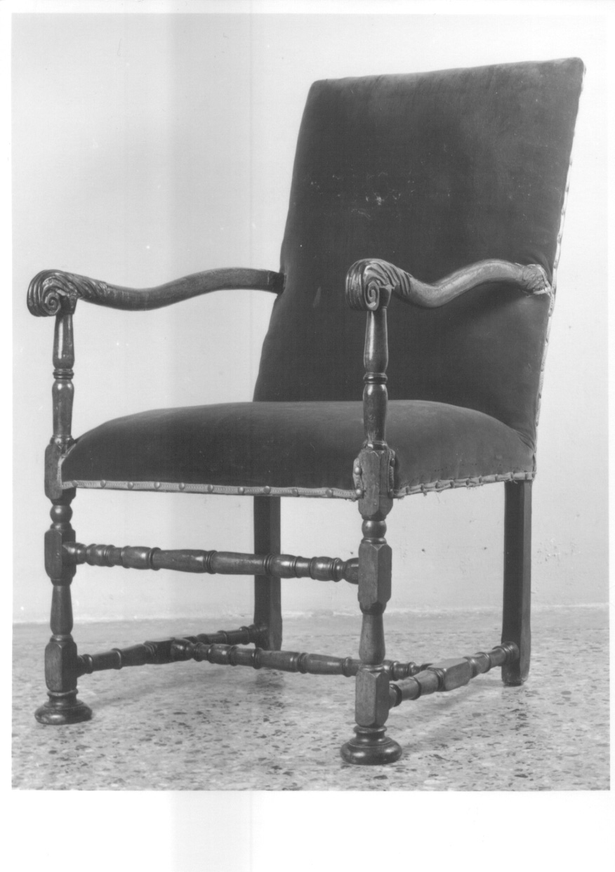 sedia - a braccioli, opera isolata - ambito piemontese (prima metà sec. XIX)