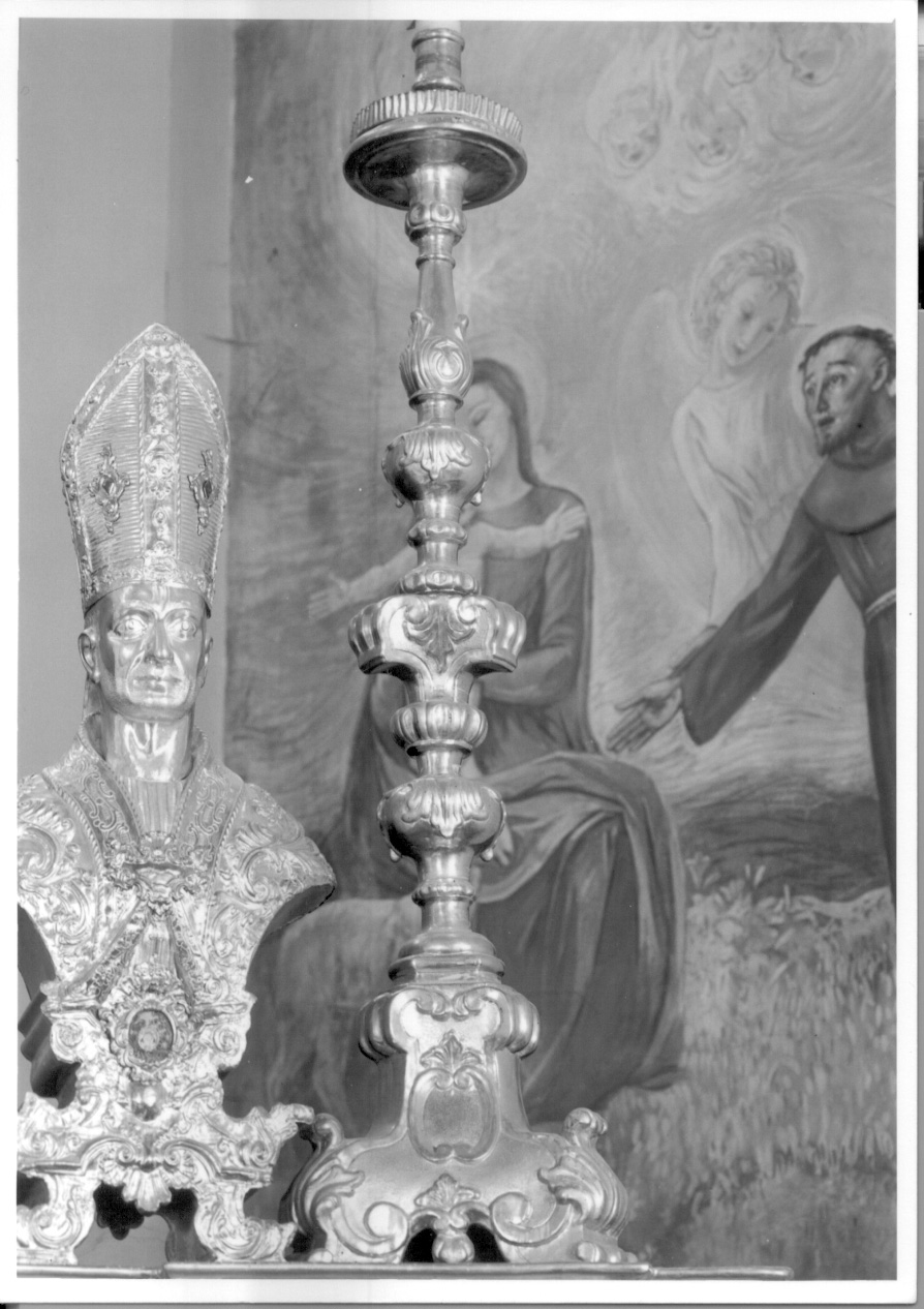 candeliere d'altare, serie - ambito piemontese (seconda metà sec. XVII)