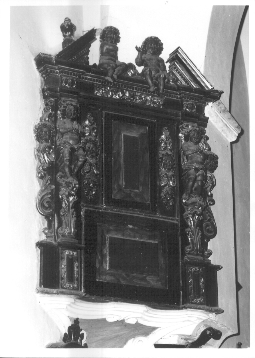 angeli e cherubini (armadio per reliquiari, serie) - ambito piemontese (inizio sec. XVII)