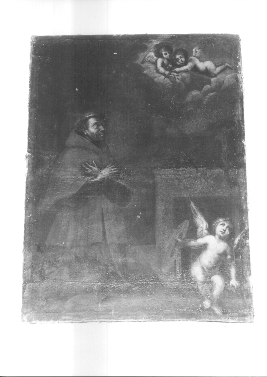 Santo in preghiera (dipinto, opera isolata) - ambito piemontese (sec. XVII)