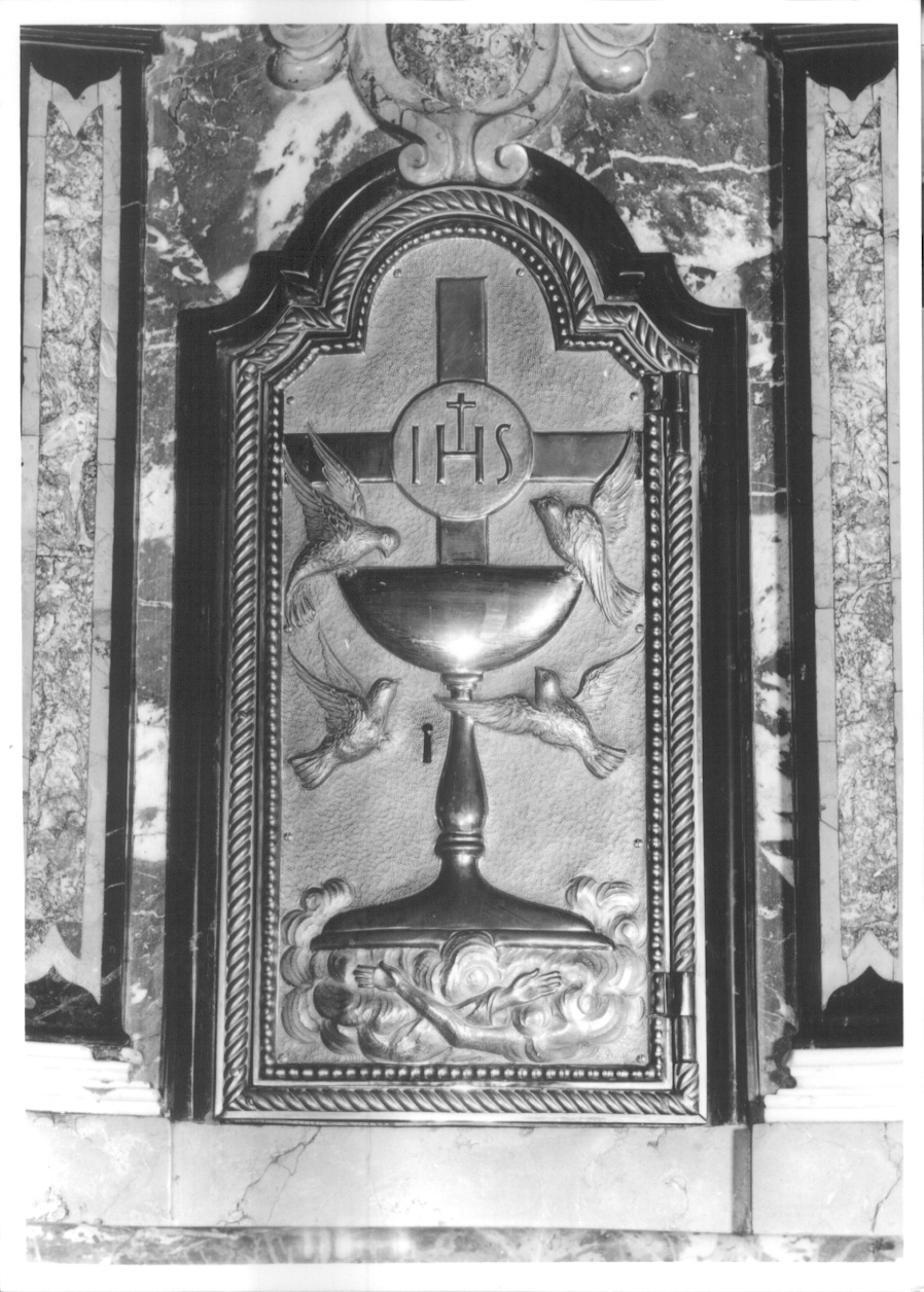 monogramma cristologico (sportello di tabernacolo, opera isolata) - ambito italiano (fine/inizio secc. XIX/ XX)