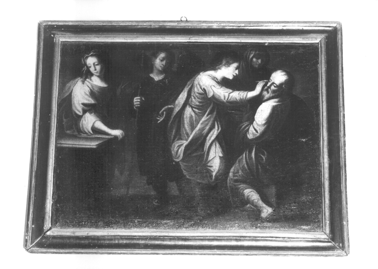 Tobia ridona la vista al padre (dipinto, opera isolata) - ambito piemontese (sec. XVII)