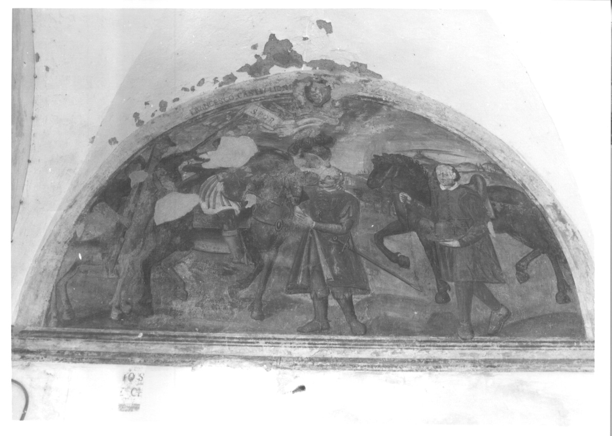 apparizione di San Maurizio a Francesco Castiglione signore di Conzano (dipinto, elemento d'insieme) - ambito piemontese (primo quarto sec. XVII)