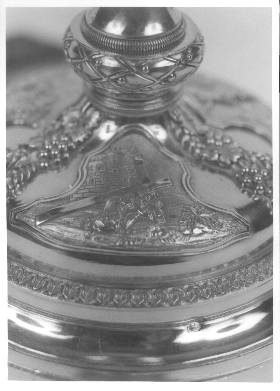 Cristo cade sotto la croce (decorazione plastica, elemento d'insieme) - ambito piemontese (inizio sec. XIX)