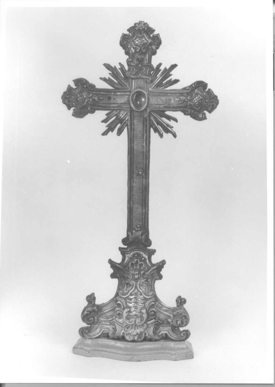 reliquiario - a croce, opera isolata - ambito ligure-piemontese (metà sec. XVIII)
