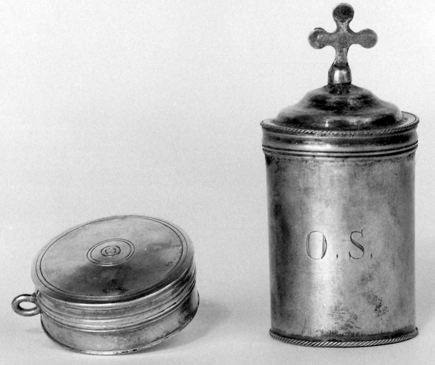 vasetti per oli santi, opera isolata - ambito piemontese (prima metà sec. XIX)