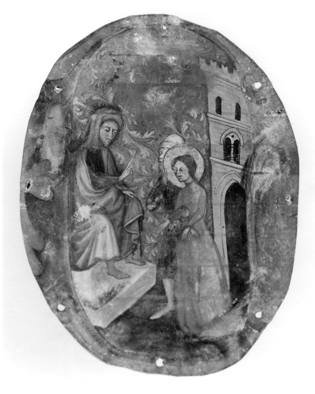 SANTA MARGHERITA DI ANTIOCHIA CONDOTTA DAL PREFETTO OLIBRIO (miniatura, opera isolata) di Maestro di Sant'Albano (secondo quarto sec. XV)