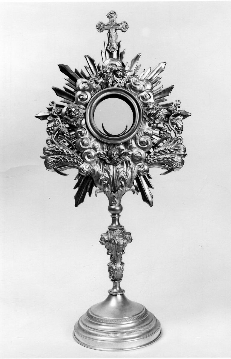 cherubini e motivi decorativi fitomorfi (ostensorio, opera isolata) - ambito italiano (primo quarto sec. XX)