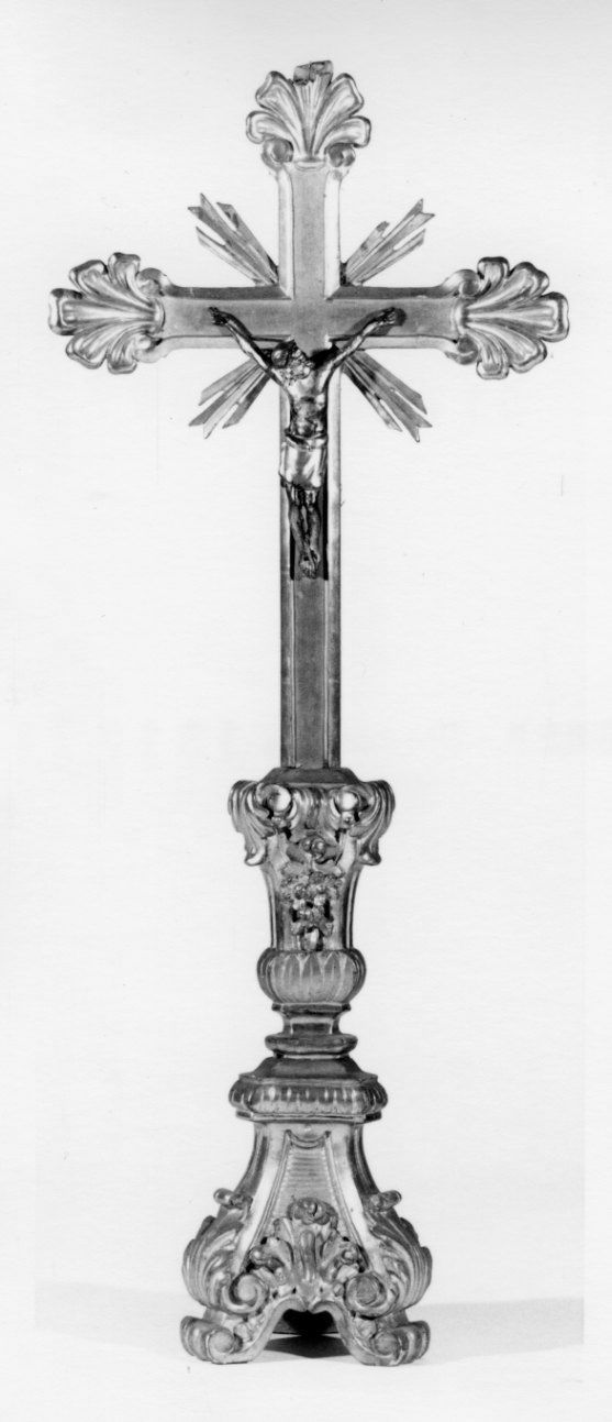 CRISTO CROCIFISSO (croce d'altare, opera isolata) - ambito piemontese (seconda metà sec. XVIII)