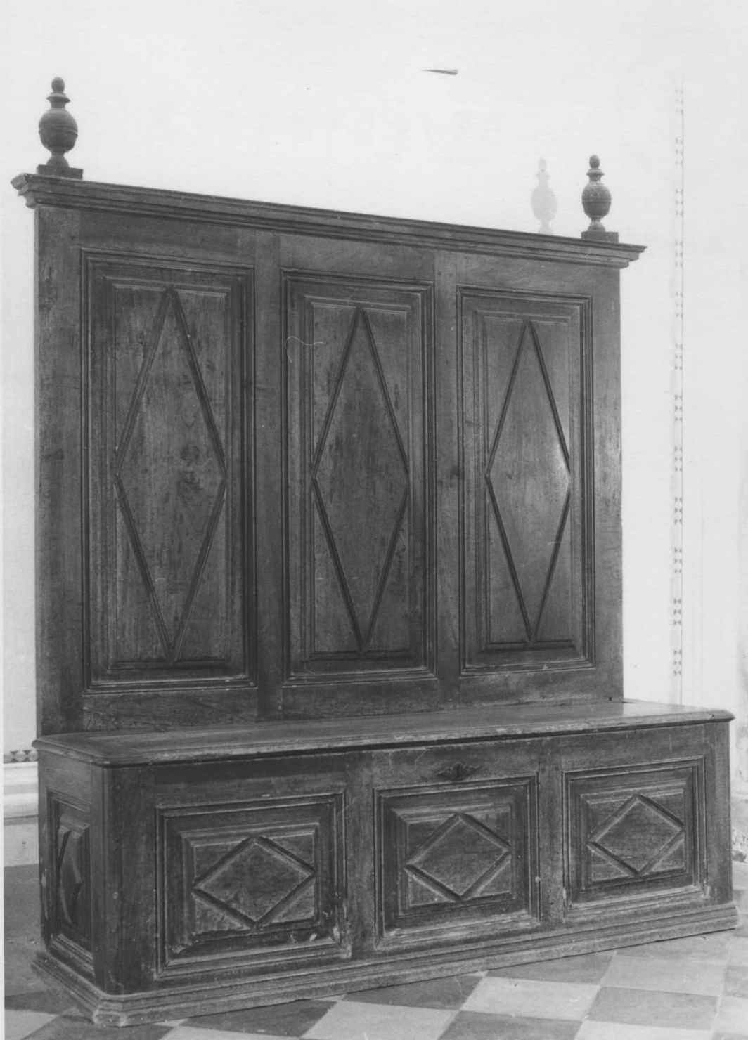 cassapanca, serie - ambito piemontese (secc. XVIII/ XIX)