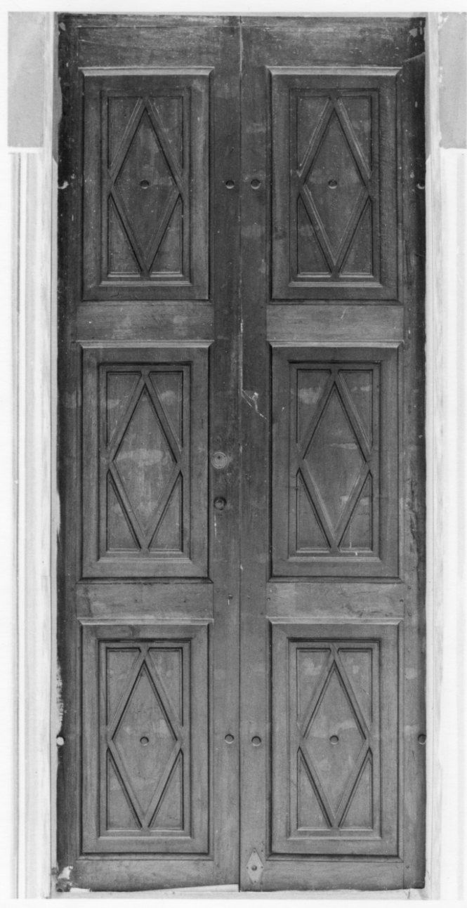 MOTIVI DECORATIVI A LOSANGA (porta - a due battenti, opera isolata) - ambito piemontese (seconda metà sec. XVII)