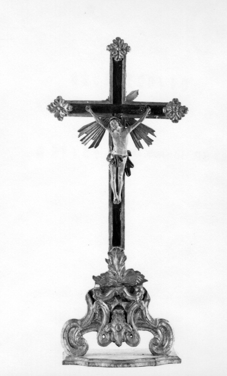 CRISTO CROCIFISSO (croce d'altare, opera isolata) - bottega piemontese (seconda metà sec. XVIII)