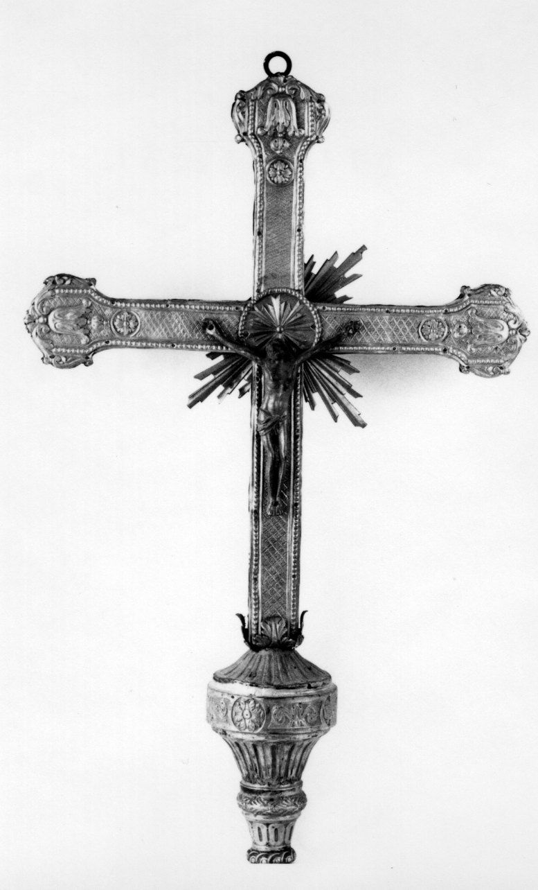 CRISTO CROCIFISSO (croce processionale, opera isolata) - bottega piemontese (sec. XVII)