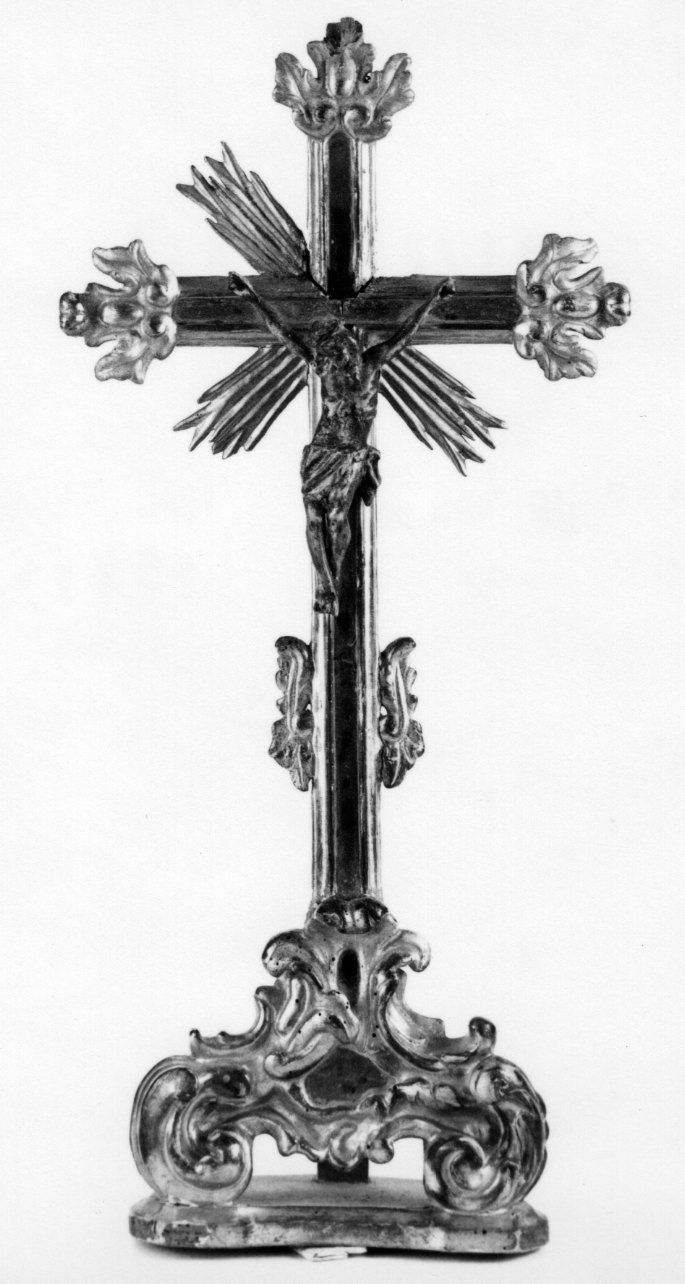 CRISTO CROCIFISSO (croce d'altare, opera isolata) - bottega piemontese (seconda metà sec. XVIII)