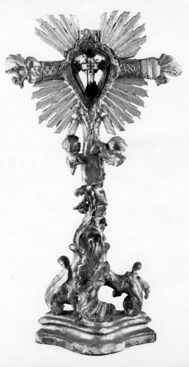 reliquiario - a croce, opera isolata - bottega piemontese (sec. XVIII)
