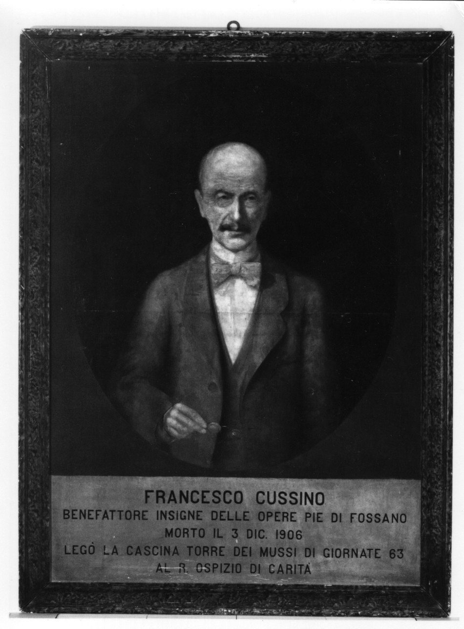 RITRATTO DI FRANCESCO CUSSINO (dipinto, opera isolata) - ambito fossanese (inizio sec. XX)