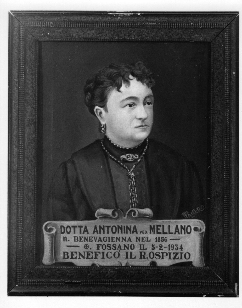 RITRATTO DI ANTONINA DOTTA MELLANO (dipinto, opera isolata) di Panero P (secondo quarto sec. XX)