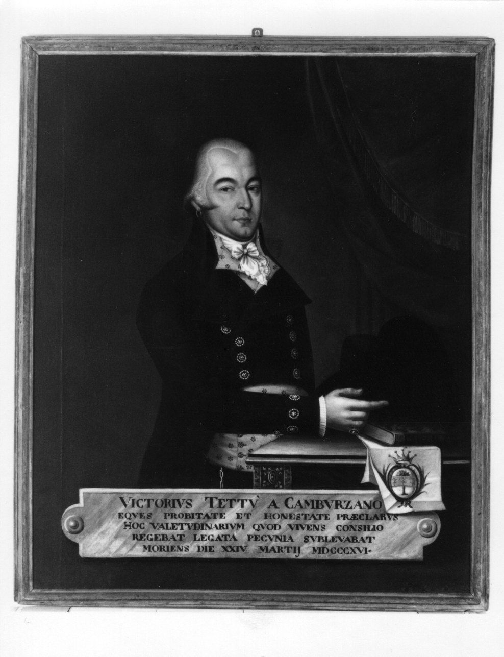 RITRATTO DI VITTORIO TETTÙ DI CAMBURZANO (dipinto, opera isolata) - ambito fossanese (primo quarto sec. XIX)