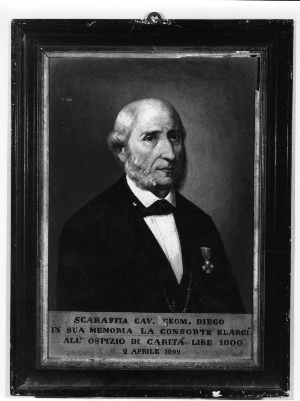 RITRATTO DEL CAVALIERE DIEGO SCARAFFIA (dipinto, opera isolata) - ambito fossanese (fine sec. XIX)