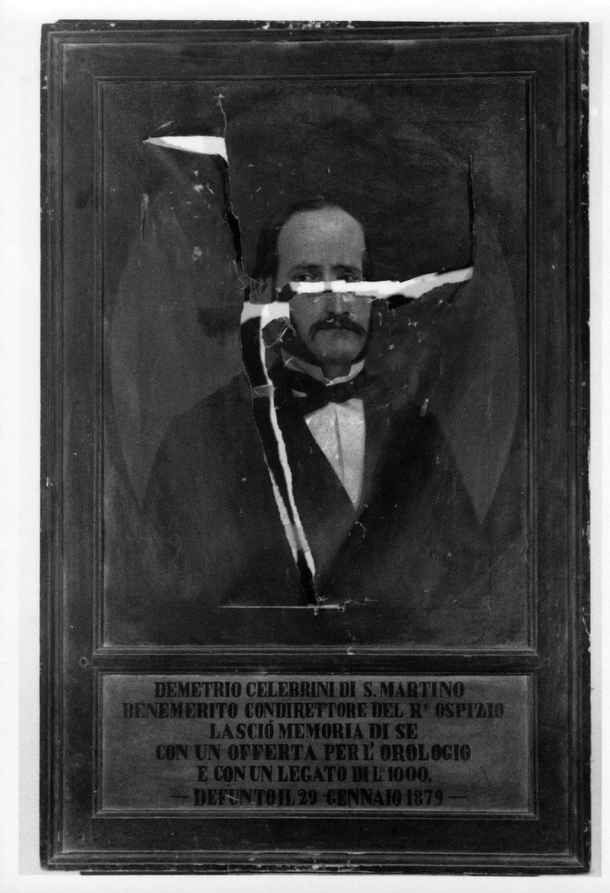 RITRATTO DI DEMETRIO CELEBRINI DI SAN MARTINO (dipinto, opera isolata) - ambito fossanese (seconda metà sec. XIX)