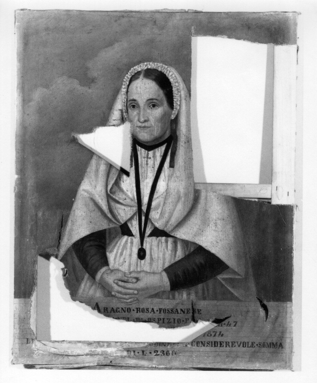 RITRATTO DI ROSA ARAGNO (dipinto, opera isolata) - ambito fossanese (seconda metà sec. XIX)
