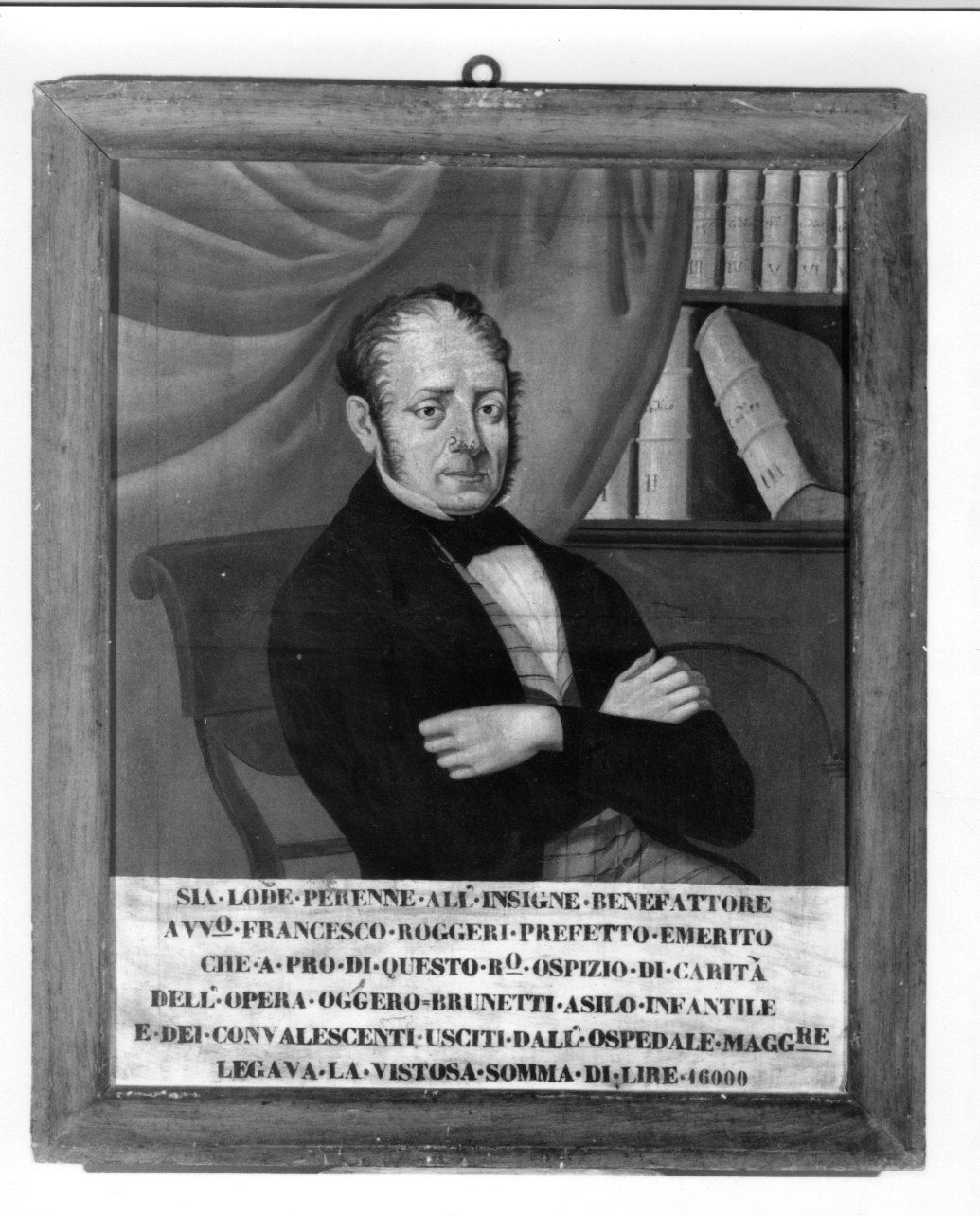 RITRATTO DELL'AVVOCATO FRANCESCO ROGGERI (dipinto, opera isolata) - ambito fossanese (metà sec. XIX)